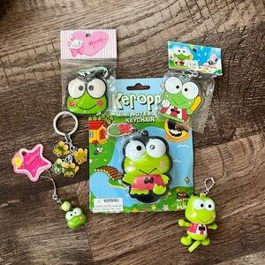 Keroppi Sanrio Set of 6 Keychain Notepad Gifts Party Favors Frog